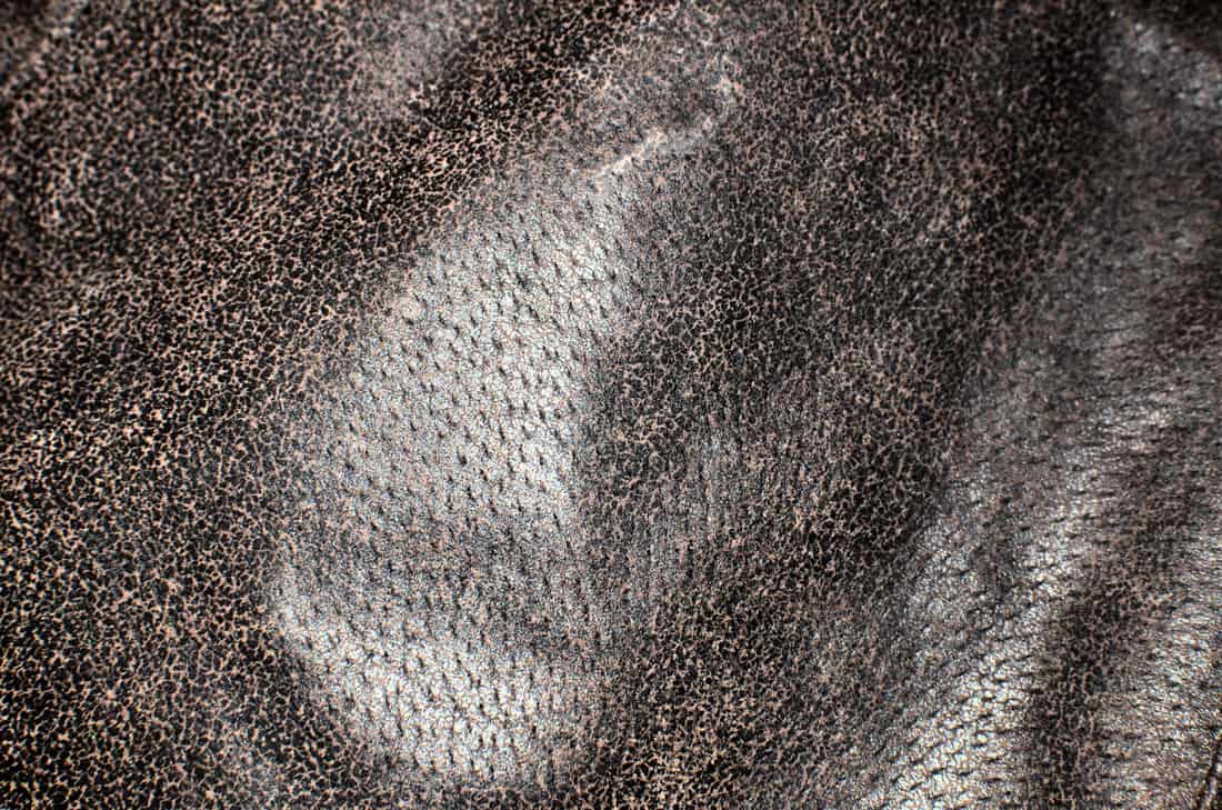 Dark brown leather photographed in close-up