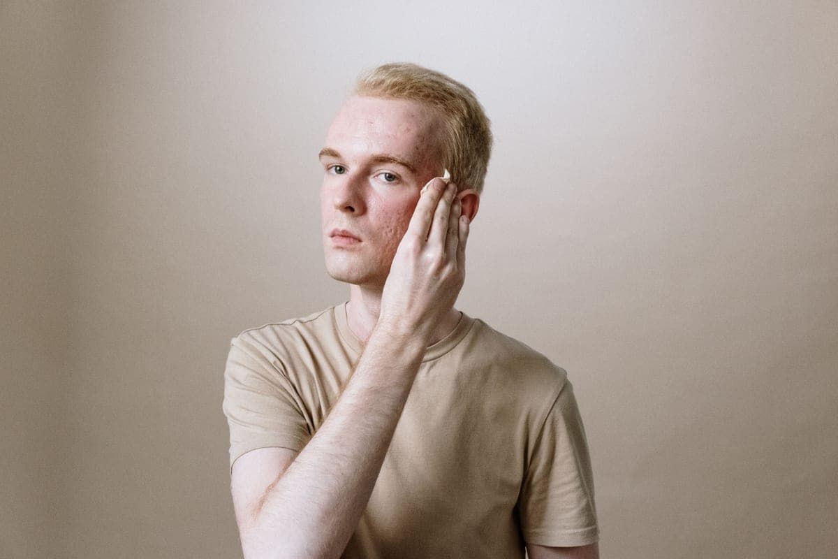Cleansing products on a dark background in low light